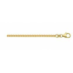 Goldkette ADELIA´S "585 Gold Flach Panzer Halskette Ø 1,4 mm", gold, Halsketten, Damen, 50, Gelbgold 585, Goldschmuck für Damen