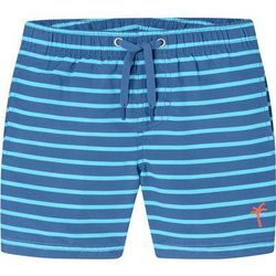 SCHIESSER Badeshorts Webware recycelt LSF40+ Streifen aqua - Aqua 98 male