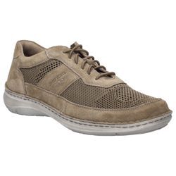 Schnürschuh JOSEF SEIBEL "New Anvers 12", Herren, Gr. 42, grau (taupe), Leder, Textil, casual, Schuhe, Komfortschuh, Sneaker, Halbschuh in Weite K (sehr weit)