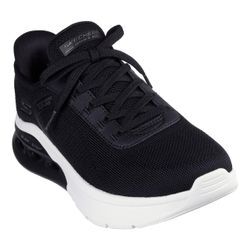 Slip-On Sneaker SKECHERS "BOBS ARC WAVES 2.0", Herren, Gr. 39, schwarz-weiß (schwarz, weiß), Textil, Lederimitat, sportlich, Schuhe, Sneaker, Slipper, Freizeitschuh in veganer Verarbeitung