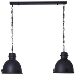 BRILLIANT Pendelleuchte "Kiki", schwarz (schwarz korund), H: 121cm, Lampen, Hängelampe 2flg schwarz korund