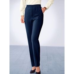 Schlupfhose CLASSIC BASICS, Damen, Gr. 38, Normalgrößen, blau (marine), 65% Baumwolle, 31% Polyester, 4% Elasthan, unifarben, lang, Hosen