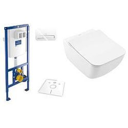 Villeroy & Boch Venticello & ViConnect Komplett-Set spülrandlos, weiß Ceramicplus, mit WC-Sitz