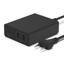 BELKIN USB-Ladegerät "BoostCharge Pro 108 Watt 4-Port GaN Ladegerät/Charger", schwarz, B:12cm H:8cm T:20cm, Ladegeräte, mit 2x USB-C und 2x USB-A (Netzteil für Laptops, Tablets, Smartphones)