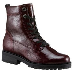 Schnürboots GABOR "Pisa", Damen, Gr. 36, rot (bordeaux), Lackleder, glänzend, klassisch, Schuhe, Blockabsatz, Schnürstiefelette, Komfortschuh in Weite H