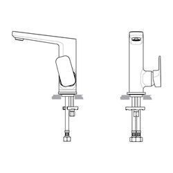 Ideal Standard Waschtisch-Armatur Tonic II, mit hohem Auslauf, 5 l/min., ohne Ablgarn., Ausld.135mm, Chrom A6333AA