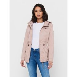 Parka ONLY "ONLLORCA CANVAS PARKA CC OTW", Damen, Gr. M (38), rosa (adobe rose), Web, Obermaterial: 80% Polyester, 20% Baumwolle, unifarben, casual, Langarm, Jacken, mit Kapuze