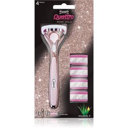 Wilkinson Sword Quattro for Women Rose Gold Rasierapparat + Ersatzköpfe 4 pc