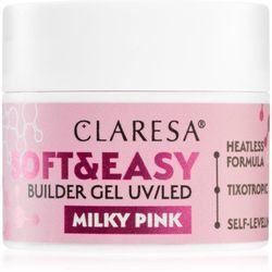 Claresa Soft&Easy Builder Gel Basisgel für Nägel Farbton Milky Pink 12 g