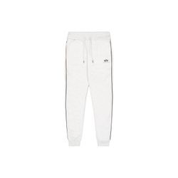 Jogginghose ALPHA INDUSTRIES "Alpha Industries Men - Jogger Track Jogger Small Logo", Herren, Gr. L, Normalgrößen, pastel grau melange, Obermaterial: 80% Baumwolle, 20% Polyester, Hosen