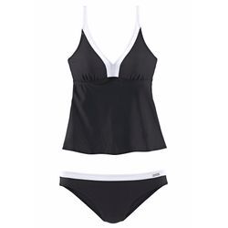 LASCANA Bügel-Tankini im trendigen Retro-Look, schwarz-weiß, Gr.40D