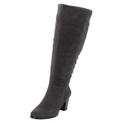 Weitschaftstiefel mit Stretch-Einsatz, in 3 Schaftweiten, grau, Gr.38