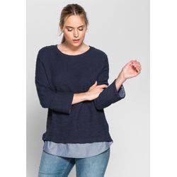 Sweatshirt in 2-in-1-Optik, marine, Gr.56/58