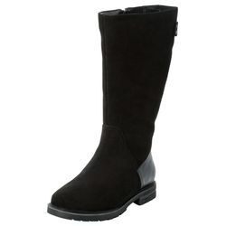 Weitschaftstiefel aus Leder mit Fellimitat, schwarz, Gr.41