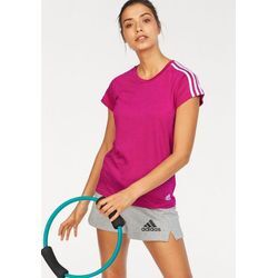 adidas Performance T-Shirt »ESSENTIALS 3S SLIM TEE«, beere-weiß, Gr.L