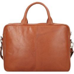 Dermata Aktentasche Leder 39 cm Laptopfach cognac