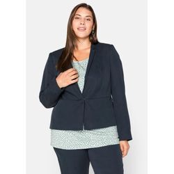 Blazer in Kurzform mit tiefem Reverskragen, nachtblau, Gr.44