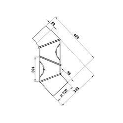 Universalrauchrohrbogen ø 120 stufenl.verstellb.,4tlg.(2 PT)