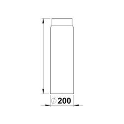 Rauchrohr ø 200, 500 mm lang 2 mm stark, schwarz lackiert