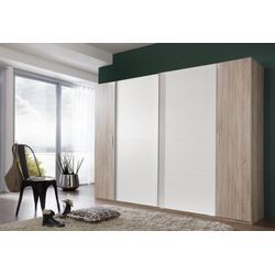 Schwebetürenschrank WIMEX "Lotto", weiß (struktureichefarben hell, weiß), B:270cm H:210cm T:65cm, Schränke