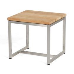 Beistelltisch/Sitzhocker Skyline Edelsta hl/Teak B/T/H 50/45/46 SonnenPartner