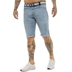 Herrenshorts schmale Passform Designer Freizeit Baumwolle Arbeit Denim halbe Hose mit Gürtel